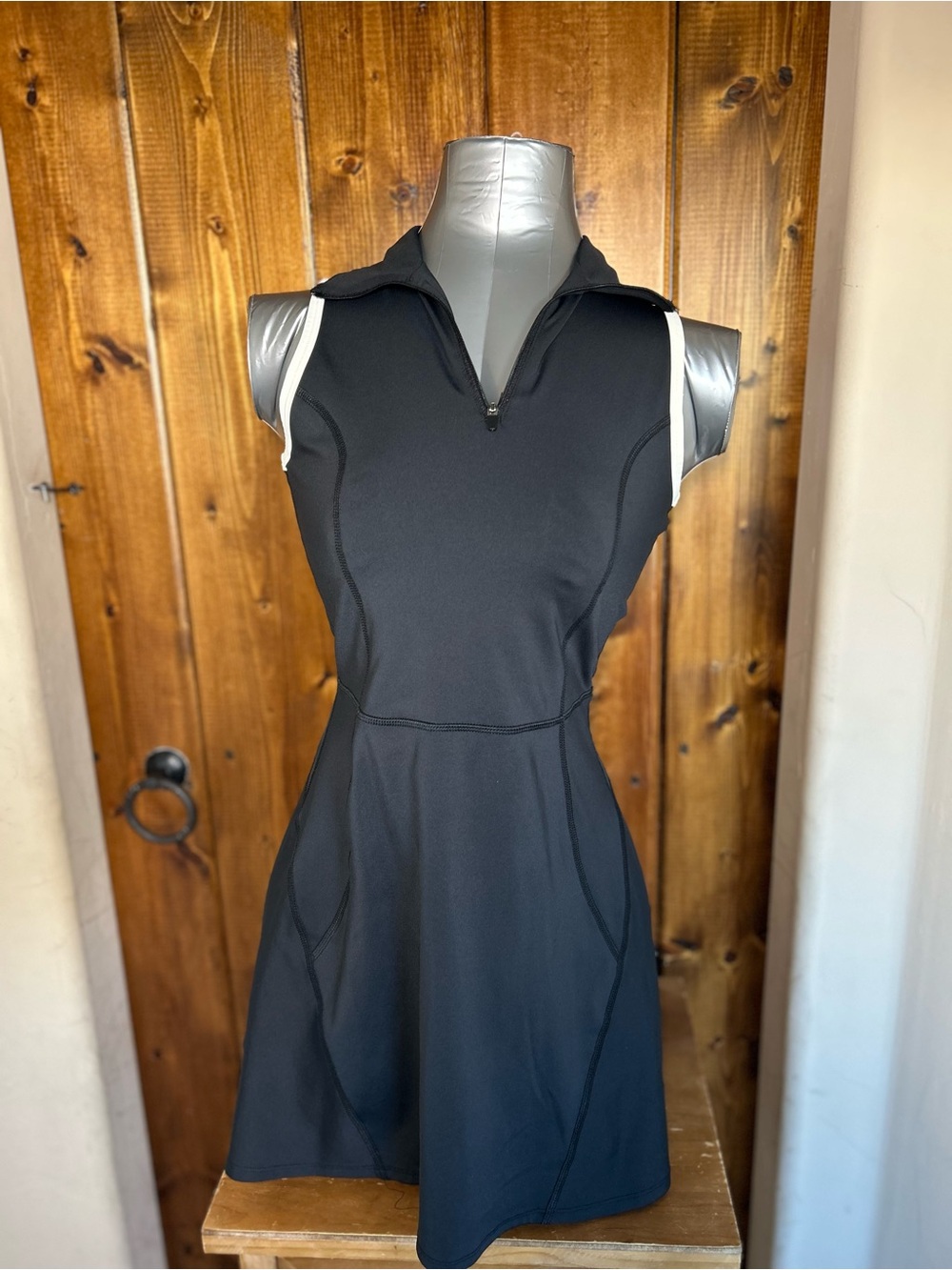Sincerely Jules Black Sleeveless Zip-Front Fit & Flare Mini Dress